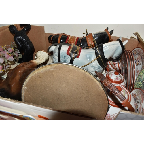378 - SIX BOXES OF CERAMICS AND SUNDRY ITEMS, to include a collection of 'The Country Bird Collection' res... 