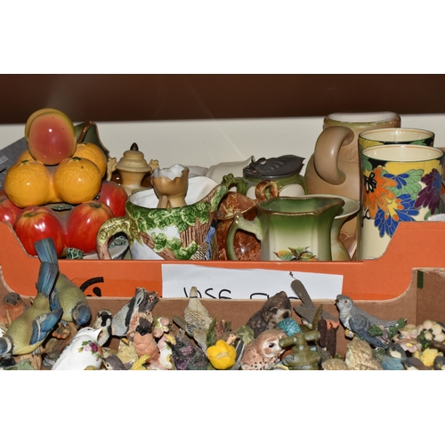 378 - SIX BOXES OF CERAMICS AND SUNDRY ITEMS, to include a collection of 'The Country Bird Collection' res... 