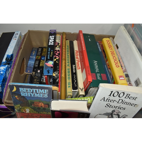 381 - FIVE BOXES AND LOOSE BOOKS AND SUNDRY ITEMS, to include approximately seventy books, titles to inclu... 