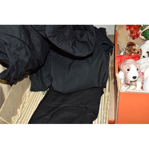 387 - THREE BOXES AND LOOSE CHILDREN'S TOYS AND MISCELLANEOUS, to include a complete set of carved wooden ... 