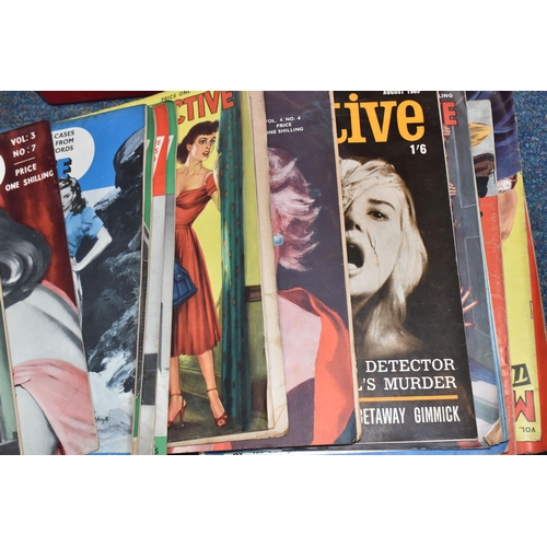 388 - THREE BOXES OF VINTAGE MAGAZINES, to include 1950's and 1960's True Detectives, Master Detective, 19... 