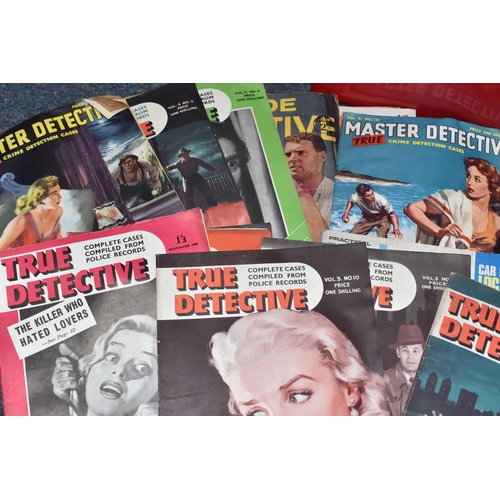388 - THREE BOXES OF VINTAGE MAGAZINES, to include 1950's and 1960's True Detectives, Master Detective, 19... 