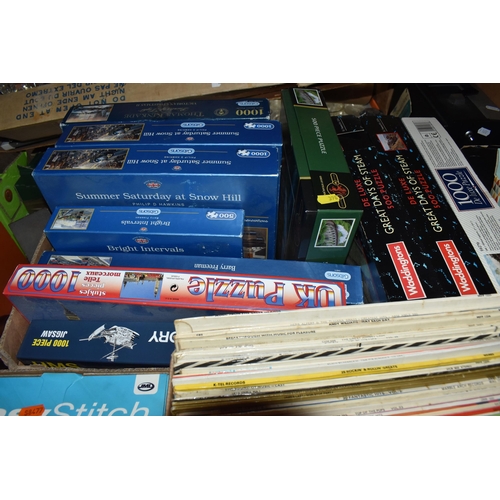 398 - SEVEN BOXES AND LOOSE MISCELLANEOUS ITEMS to include a wooden 'Mechi and Bazi Makers London' tea cad... 
