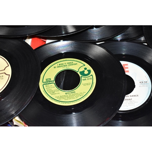 401 - FOUR BOXES OF VINTAGE RECORDS to include two boxes of 45 RPM singles comprising hundreds of singles ... 