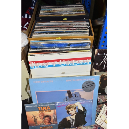 411 - A BOX AND TWO CASES OF LPS AND R.P.M 45, to artist include Duran Duran, Status Quo limited edition b... 