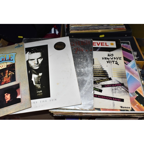 411 - A BOX AND TWO CASES OF LPS AND R.P.M 45, to artist include Duran Duran, Status Quo limited edition b... 