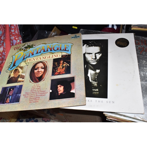 411 - A BOX AND TWO CASES OF LPS AND R.P.M 45, to artist include Duran Duran, Status Quo limited edition b... 