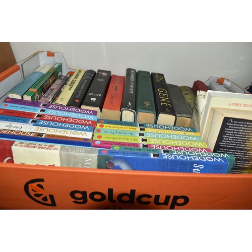 424 - NINE BOXES OF VINTAGE AND MODERN BOOKS comprising a group of historical fiction novels to include wr... 