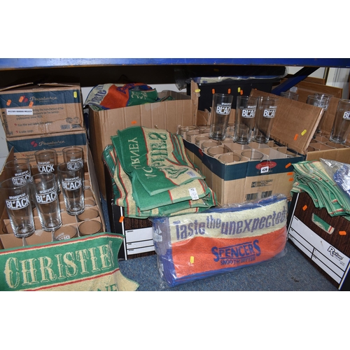 426 - THIRTEEN BOXES OF BREWERIANA, to include eight boxes of twenty four Brakspear Black pint glasses, fi... 