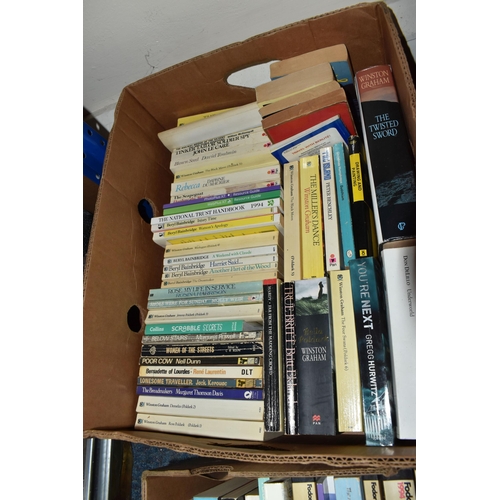 438 - SIX BOXES OF BOOKS comprising approximately two hundred books to include a large quantity of paperba... 