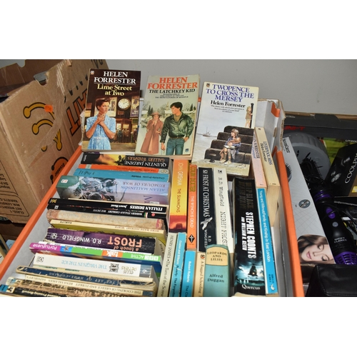 438 - SIX BOXES OF BOOKS comprising approximately two hundred books to include a large quantity of paperba... 