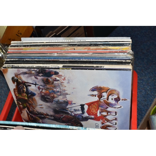 444 - A BOX OF RECORDS OF APPROXIMATELY FIFTY MOSTLY 1970s AND 1980s LPS to  include The Beatles 'White Al... 