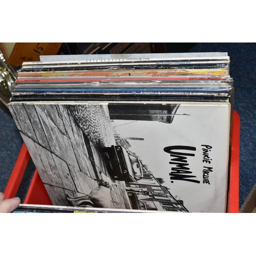 444 - A BOX OF RECORDS OF APPROXIMATELY FIFTY MOSTLY 1970s AND 1980s LPS to  include The Beatles 'White Al... 