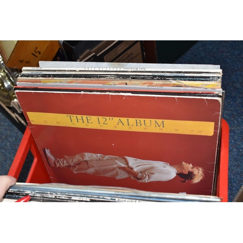 444 - A BOX OF RECORDS OF APPROXIMATELY FIFTY MOSTLY 1970s AND 1980s LPS to  include The Beatles 'White Al... 