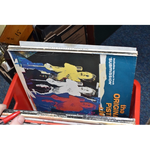 444 - A BOX OF RECORDS OF APPROXIMATELY FIFTY MOSTLY 1970s AND 1980s LPS to  include The Beatles 'White Al... 