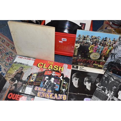 444 - A BOX OF RECORDS OF APPROXIMATELY FIFTY MOSTLY 1970s AND 1980s LPS to  include The Beatles 'White Al... 