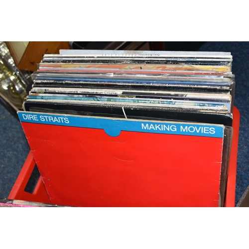 444 - A BOX OF RECORDS OF APPROXIMATELY FIFTY MOSTLY 1970s AND 1980s LPS to  include The Beatles 'White Al... 