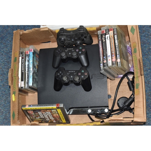 448 - A BOX CONTAINING A PLAYSTATION 3 CONSOLE AND GAMES, includes Ratchet & Clank Tools of Destruction, R... 