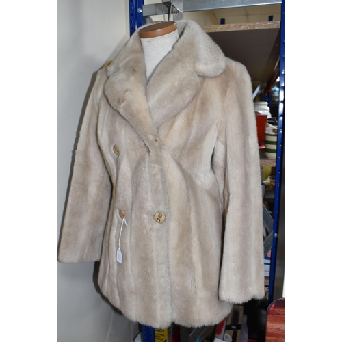 451 - A BOX AND LOOSE LADIES' CLOTHING AND ACCESSORIES, comprising a vintage Jontique faux fur jacket, siz... 