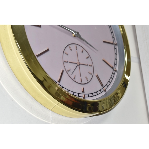 453 - A DISPLAY WALL CLOCK, dial printed 'Patek Philippe, Geneve', with faux subsidiary dial and marked wi... 