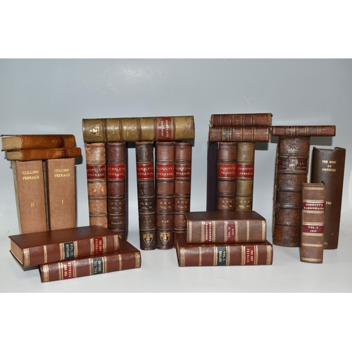 462 - ONE BOX OF LEATHER-BOUND ANTIQUARIAN BOOKS ON GENEALOGY, comprising eight vols. of Complete Peerage ... 