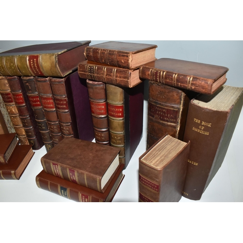 462 - ONE BOX OF LEATHER-BOUND ANTIQUARIAN BOOKS ON GENEALOGY, comprising eight vols. of Complete Peerage ... 