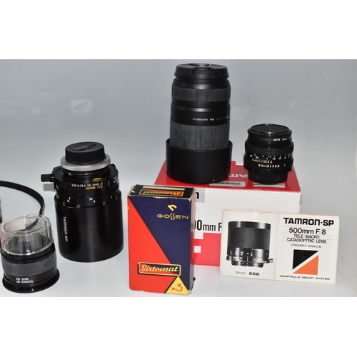 467 - A BOX OF PHOTOGRAPHIC EQUIPMENT, to include a Canon A-1 camera fitted with a Canon f2.8 28mm lens, w... 