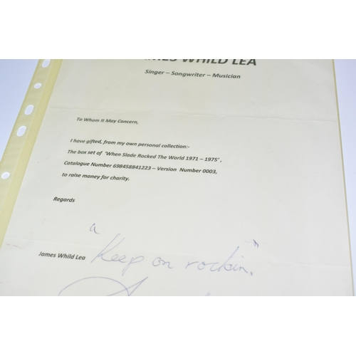 474 - A SLADE BOX SET SIGNED BY JIMMY LEA, from Jim Lea's personal collection with signed letter of proven... 