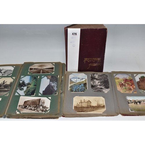 476 - THREE ALBUMS OF POSTCARDS containing 364 miscellaneous examples from the early - mid 20th century, s... 