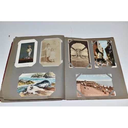 476 - THREE ALBUMS OF POSTCARDS containing 364 miscellaneous examples from the early - mid 20th century, s... 