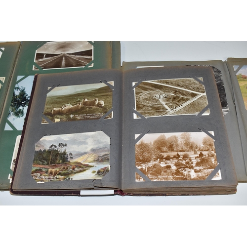 476 - THREE ALBUMS OF POSTCARDS containing 364 miscellaneous examples from the early - mid 20th century, s... 