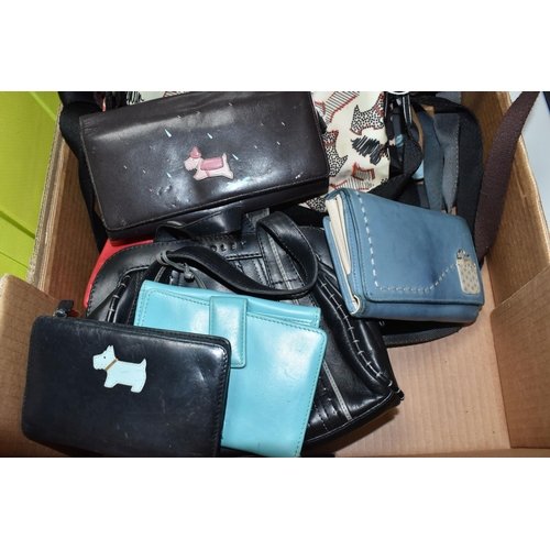 477 - ONE BOX OF LADIES' RADLEY BAGS AND PURSES to include four medium crossbody bags, seven small crossbo... 