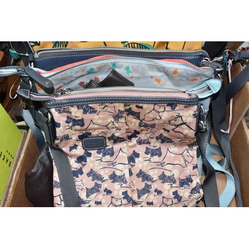 477 - ONE BOX OF LADIES' RADLEY BAGS AND PURSES to include four medium crossbody bags, seven small crossbo... 