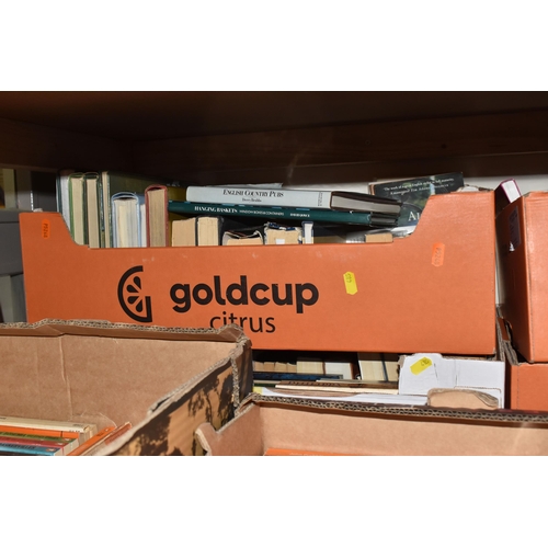 485 - EIGHT BOXES OF BOOKS containing over 300 miscellaneous titles in hardback and paperback formats, sub... 