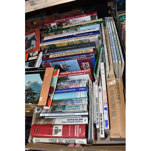 491 - NINE BOXES OF BOOKS AND CDS to include a box of ordnance survey maps, a book of railway junction dia... 