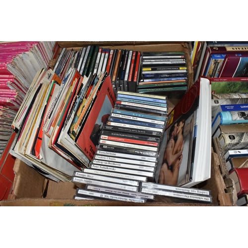 491 - NINE BOXES OF BOOKS AND CDS to include a box of ordnance survey maps, a book of railway junction dia... 