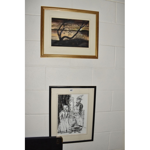 507 - HOWARD GUEST (20TH CENTURY) A QUANTITY OF FRAMED AND UNFRAMED WATERCOLOURS ETC, framed pictures comp... 