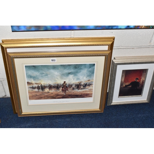 511 - THREE DAVID CARTWRIGHT LIMITED EDITION HISTORIC BATTLE THEMED PRINTS, comprising 'Battle of Trafalga... 