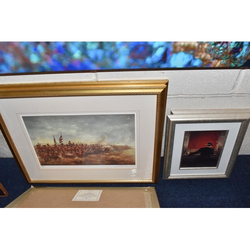 511 - THREE DAVID CARTWRIGHT LIMITED EDITION HISTORIC BATTLE THEMED PRINTS, comprising 'Battle of Trafalga... 