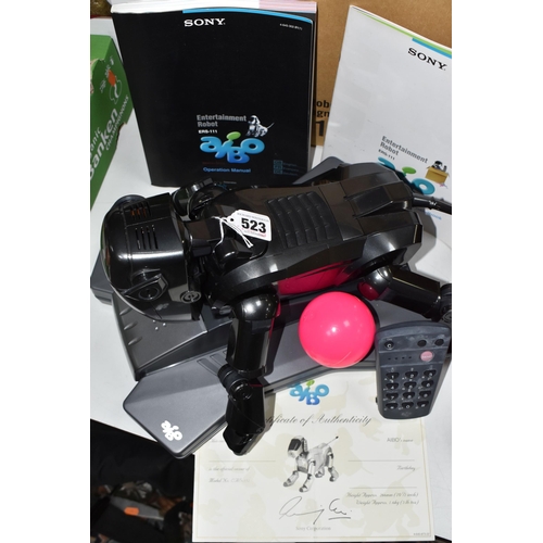 523 - A BOXED SONY AIBO ENTERTAINMENT ROBOT, No.ERS-111, not tested, appears complete and in good conditio... 