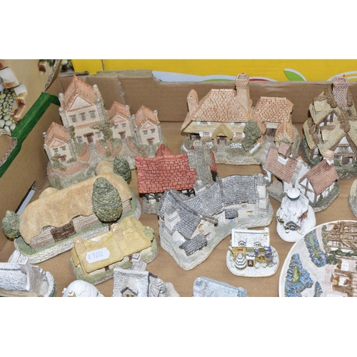 528 - TWO BOXES OF THIRTY-THREE DAVID WINTER AND LILLIPUT LANE SCULPTURES, to include Snow Cottage, Brooks... 