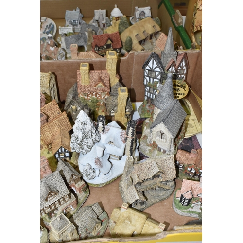 528 - TWO BOXES OF THIRTY-THREE DAVID WINTER AND LILLIPUT LANE SCULPTURES, to include Snow Cottage, Brooks... 