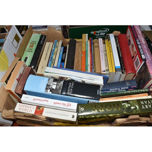 529 - NINE BOXES OF BOOKS containing approximately 300 miscellaneous titles in hardback and paperback form... 