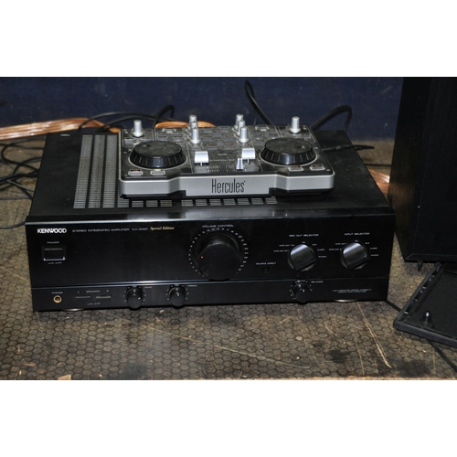 1055 - A SELECTION OF AUDIO EQUIPMENT including a Kenwood KA3020 Integrated amplifier, a Roberts DAB radio ... 