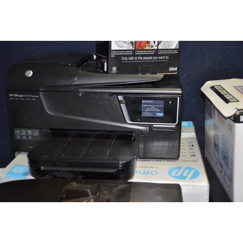 1058 - A COLLECTION OF OFFICE ELECTRICAL ITEMS including three HP Office jet printers (two with error messa... 