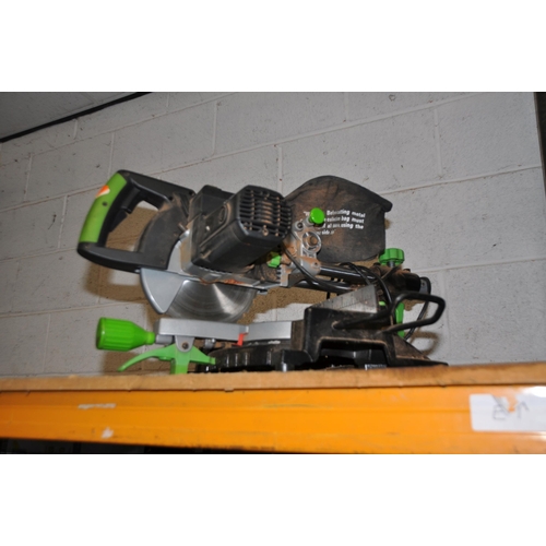 1069 - AN EVOLUTION FURY 3 SLIDING COMPOUND MITRE SAW, with a 210mm blade (PAT pass and working)