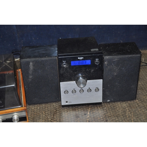 1077 - A BUSH MINI HI FI with matching speakers (PAT pass and working) and a vintage Stereosound Serenade t... 