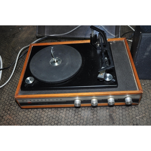 1077 - A BUSH MINI HI FI with matching speakers (PAT pass and working) and a vintage Stereosound Serenade t... 