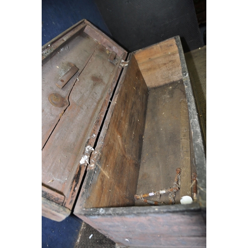 1080 - A VINTAGE PINE TOOLCHEST width 92cm depth 30cm height 35cm, Condition Report: split to top, one side... 