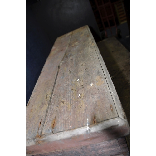 1080 - A VINTAGE PINE TOOLCHEST width 92cm depth 30cm height 35cm, Condition Report: split to top, one side... 